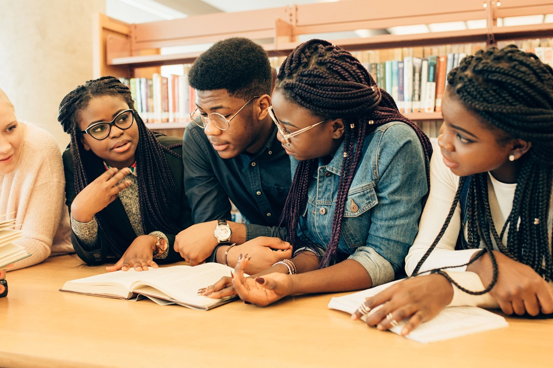 A group of students studying together.