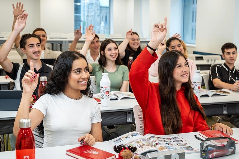 Students learning together in a small class environment