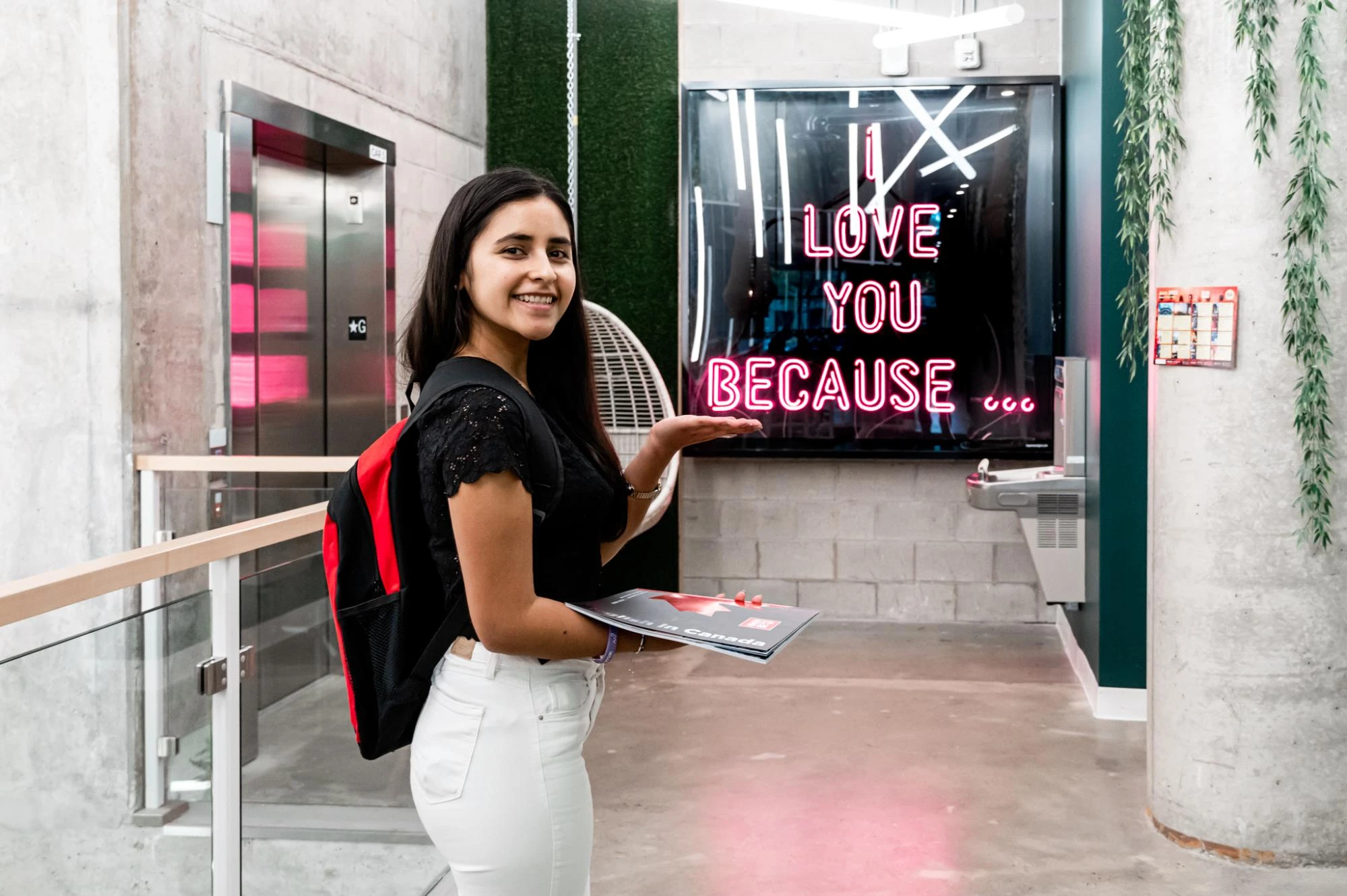 ILAC student posing inside the Toronto campus